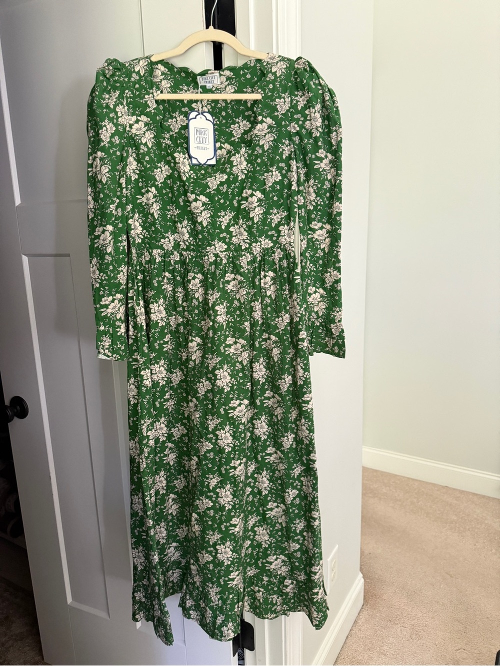 Pink City Prints Tilda Green New Floral Dress Maxi NWT
